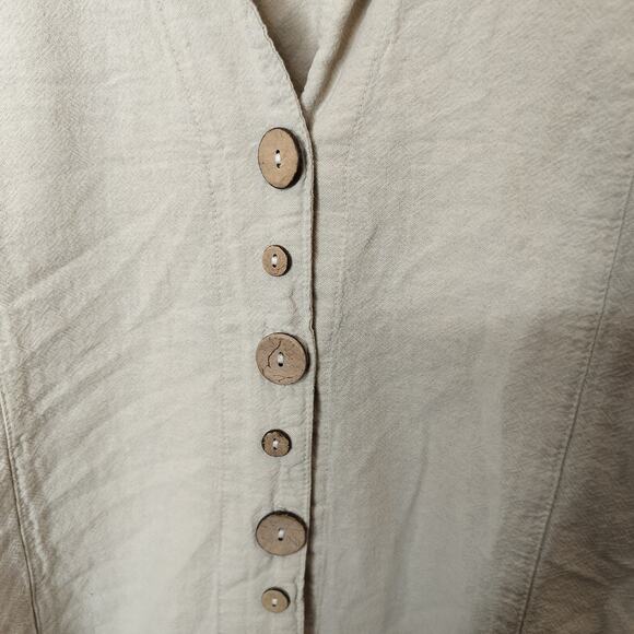 Sea Breeze of California Button Up Shirt Beige Cotton - Picture 5 of 8